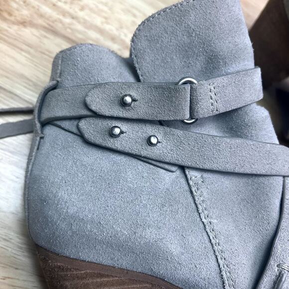Sam Edelman Ankle Boots Womens 8M Merton Gray Suede Harness - Picture 10 of 15